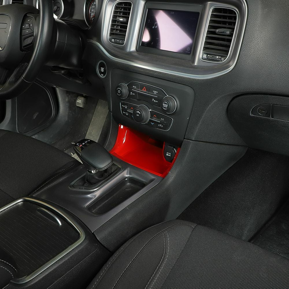 Console Red Center Panel Shift ABS Trim Gear Teledu Storage