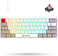 14 Keycap, Grey/Red Mechanical Pc/Windows/Mac/Ps4/Xbox Portable For Keyboard, Chroma Gaming (White Type Full Switch) 60% C Wired, Rgb Backlight, Anti-Ghosting, Dye-Sublimation
