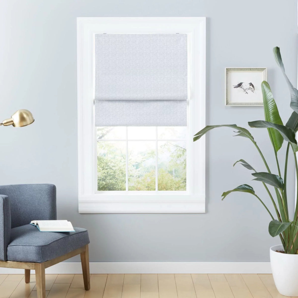 Blackout Silver Home Esme Roman 31"x64", Total Shade, Exclusive