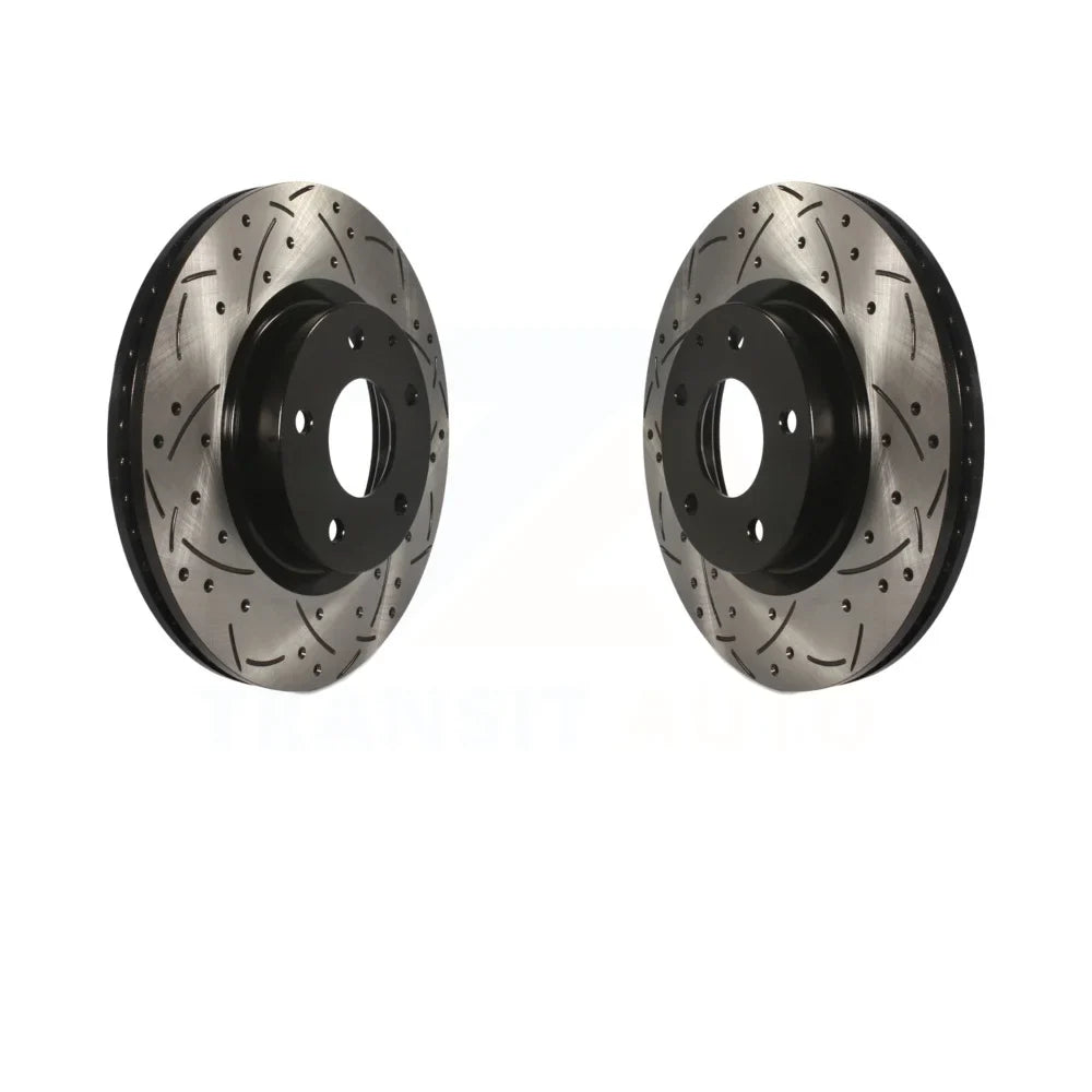 Front Sport KD-100093 Drilled Rotors Mazda Slotted Disc 3 Coated CX-3 Brake Pair For