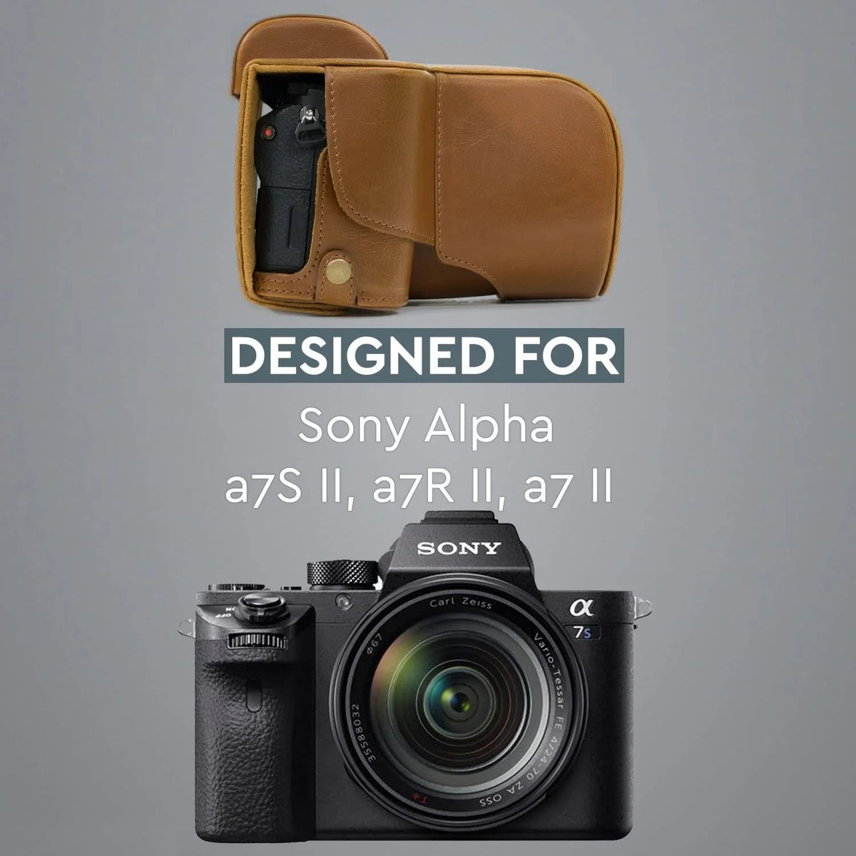 y Camera Ready Alpha Strap, II, (28-70mm) Sony Leather and - Access A7 MegaGear Ever A7S II, II with Case A7R