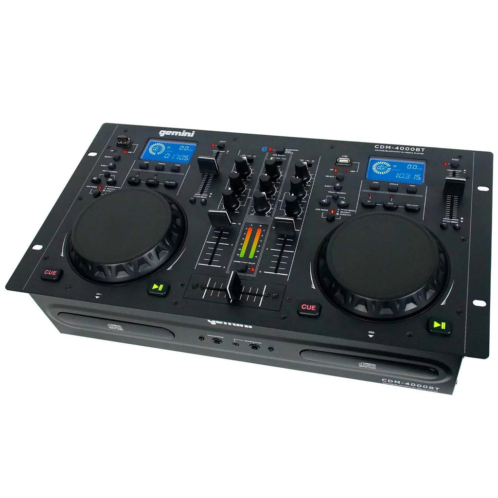 CD/MP3/USB Speaker Player AS-1500P & Bluetooth with 15" CDM-4000BT Gemini Active Woofers Media Package DJ