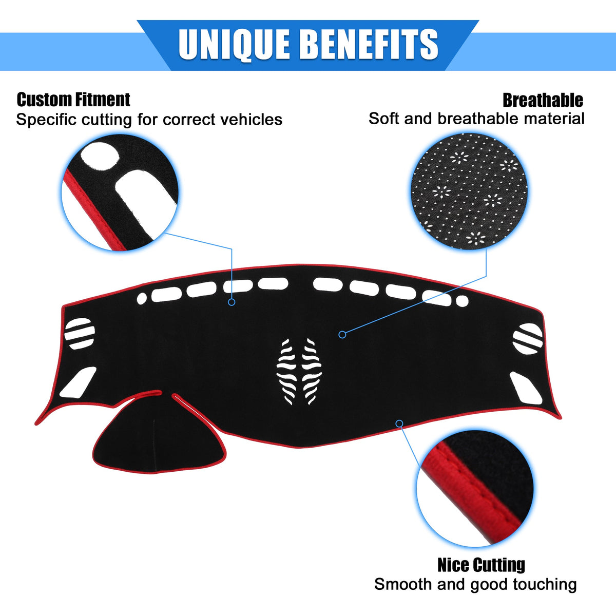 Console 2010-2015 Center Car Polyester Cover Bargains Nissan Red Dashboard Protective Compatible March for Unique