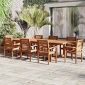 Rectangular Seating Eucalyptus Dining Amazonia 9-Piece Capacity: Set, Brooks Extendable 8 Patio