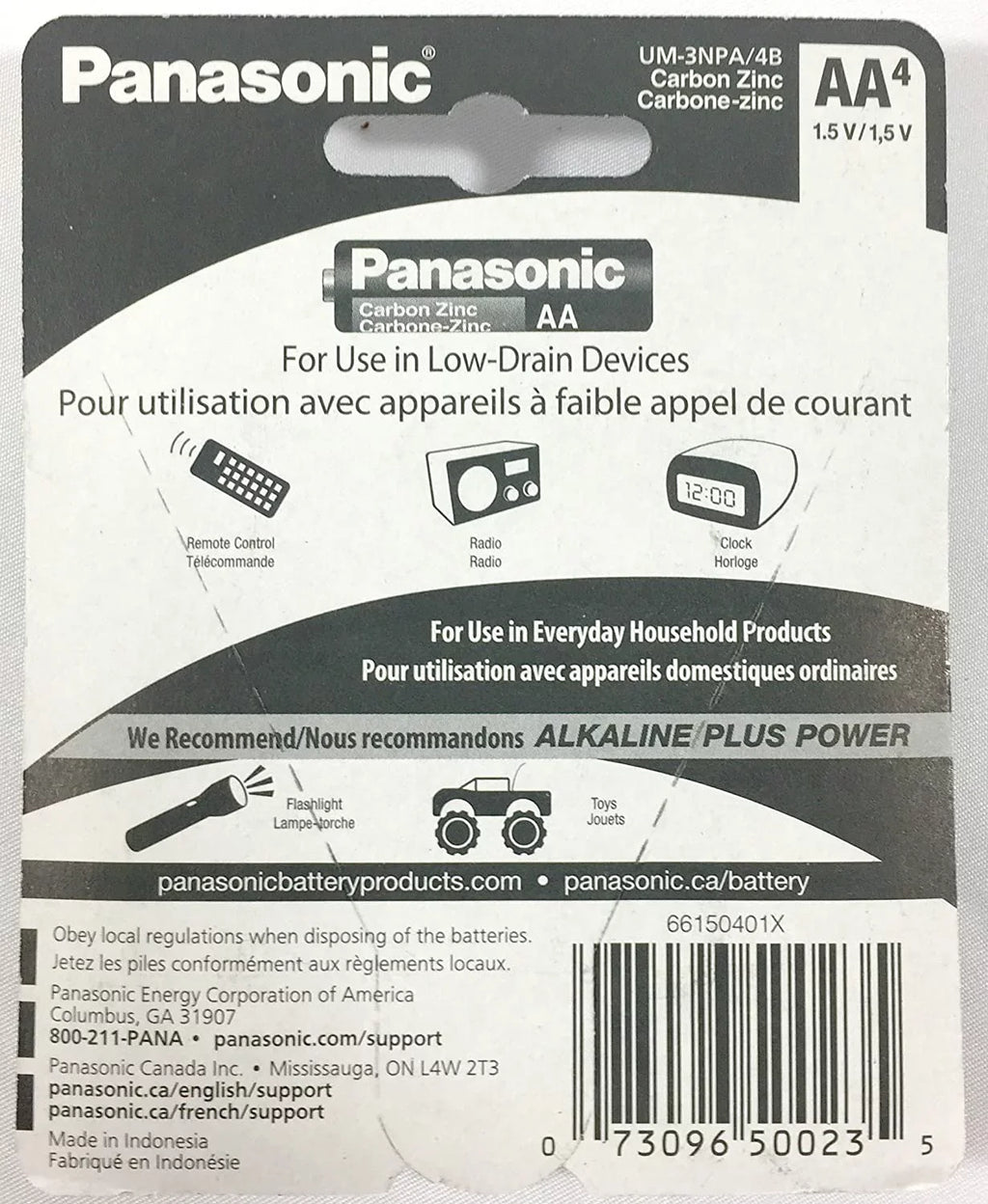 Carbon AA Double A Super Duty 100pc Heavy Panasonic Battery Batteries 1.5v Zinc Power