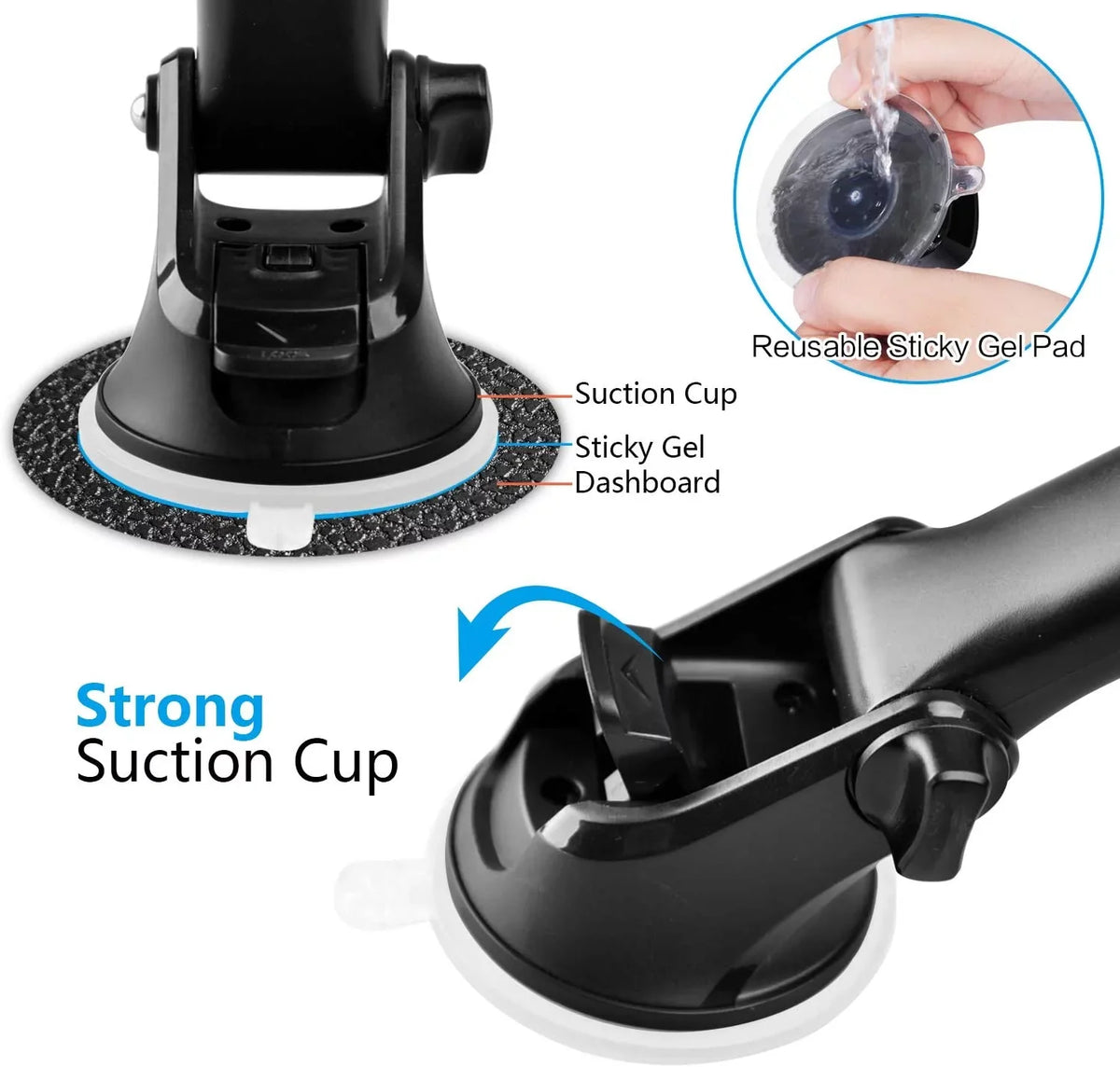 for Telescopic GPS Suction Mount Windshield [Quick Mount 2), GPS Dashboard Dash Garmin Cup (Set Arm] of Extension
