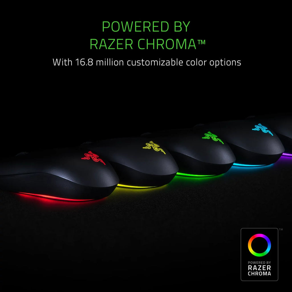 '- by Razer 7,200 Abyssus Sensor Optical Ergonomic Razer Powered 3 - Buttons Mouse Ambidextrous Essential: Chroma Gaming True DPI Hyperesponse -