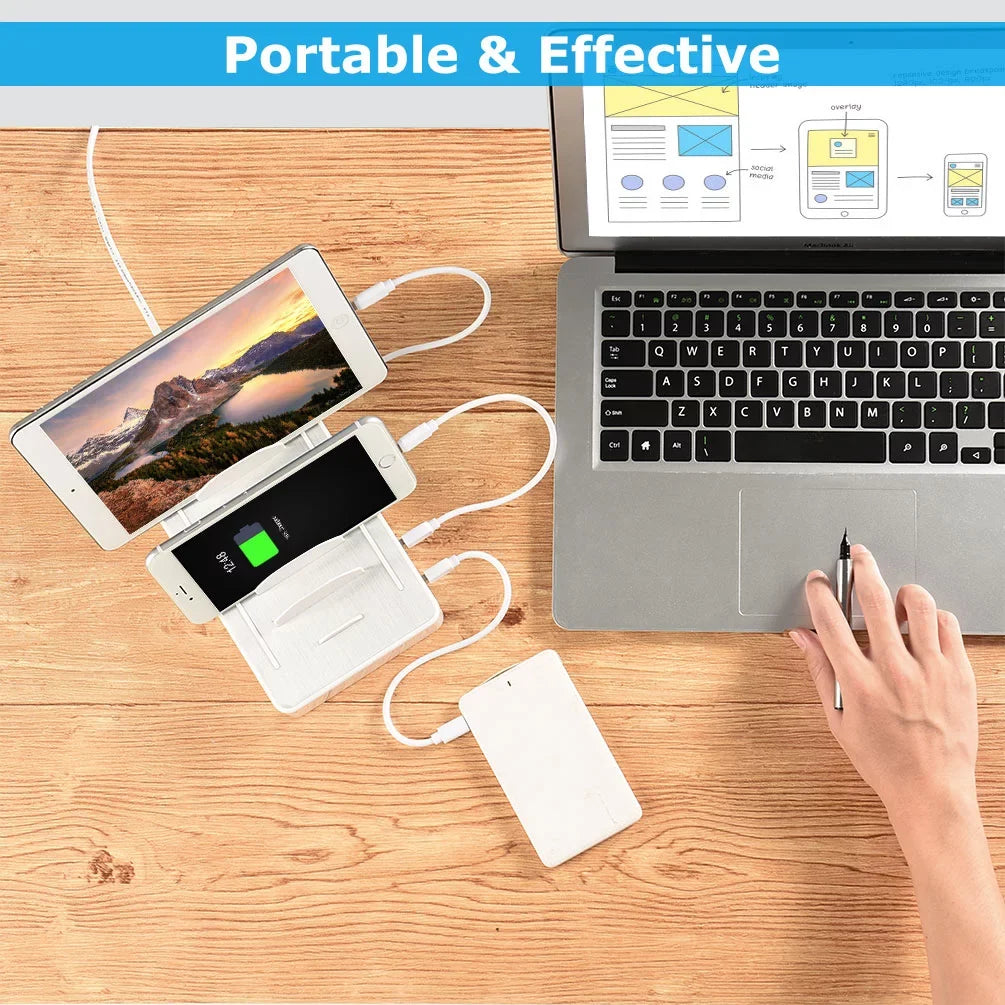 iPhone Organizer Multiple Charging Fast for for Apple, with USB Cell Android 6 Samsung, Dock Phone, Charging Phone Station USB Devices Ports -