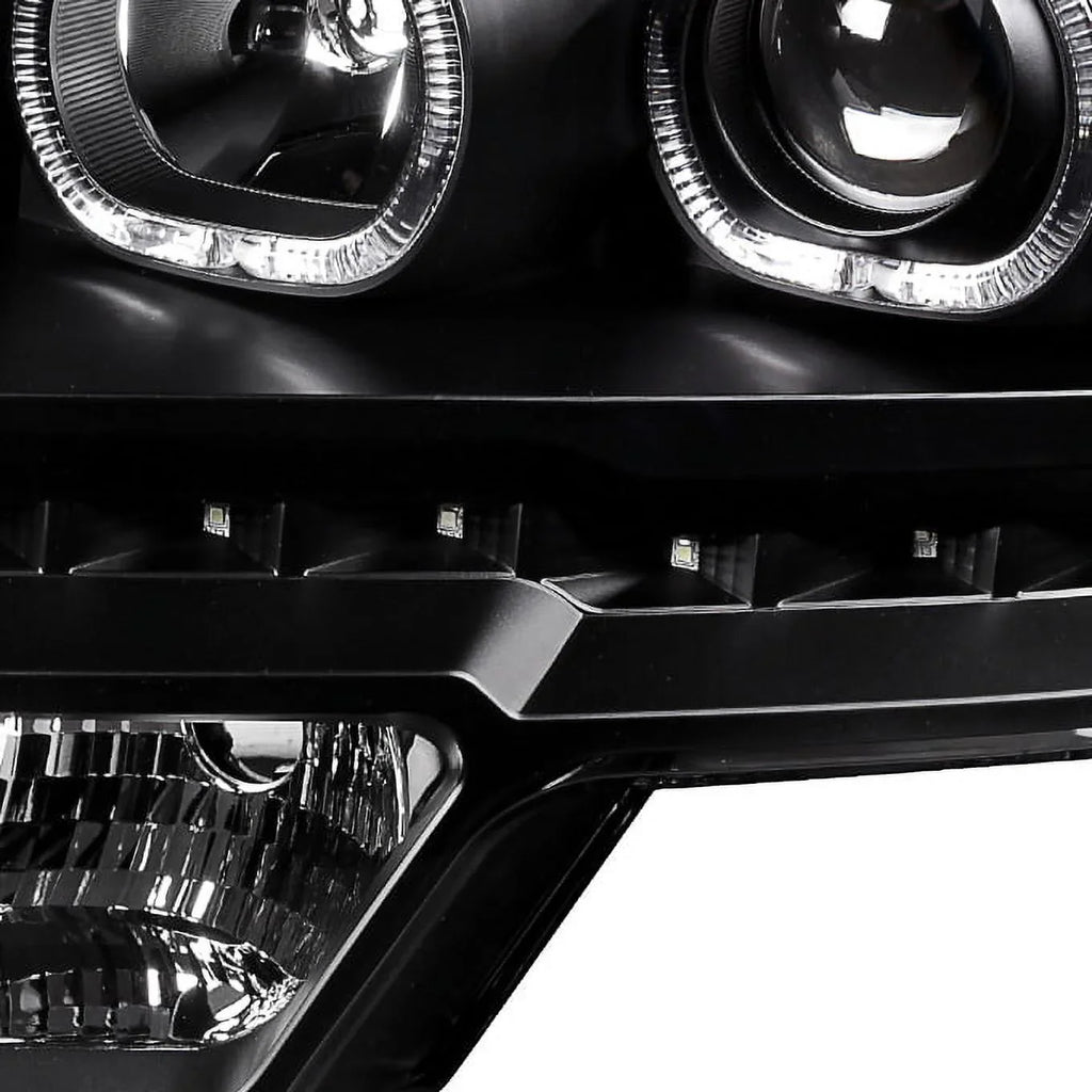 Ring] light AKKON Halo Headlights - Pickup 09-14 LED Truck Set Tail + LED Projector F150 [Dual F-150 For Black