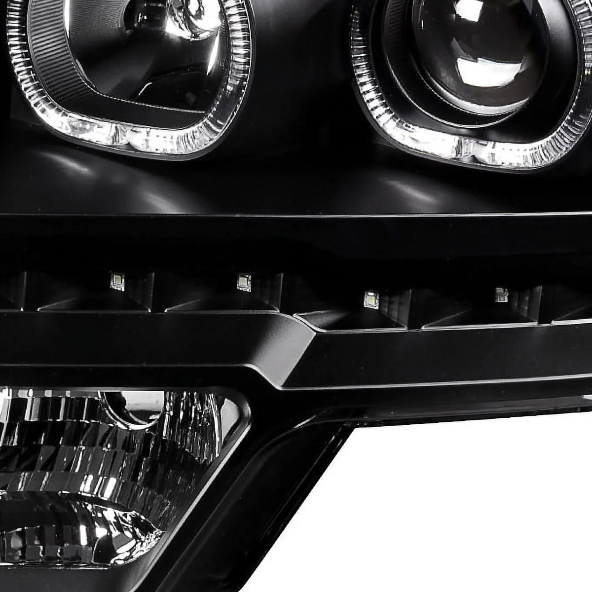 Ring] light AKKON Halo Headlights - Pickup 09-14 LED Truck Set Tail + LED Projector F150 [Dual F-150 For Black