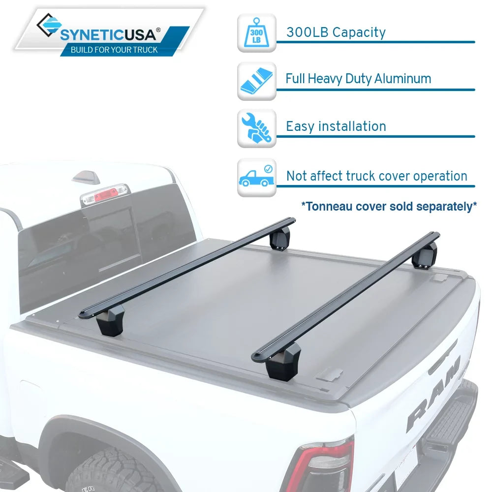 Rack Syneticusa Bed Truck HD Crossbar Silverado Cargo Adjustable Heavy Titan Tundra Duty F150 Ram with Compatible Towers