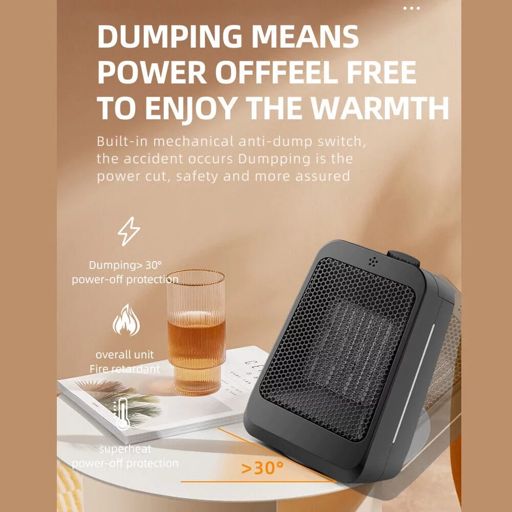 3 Heater Portable - Warm Keep Black Modes - Adjustable Heater Anywhere Office JahyShow Space Home - Thermostat, and