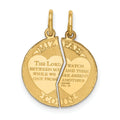 on Pendant Emotional Break Coin Apart Yellow Round 31:49 Mizpah Words 17 mm 2-Piece Bond 14k 22 Gold mm Genesis x