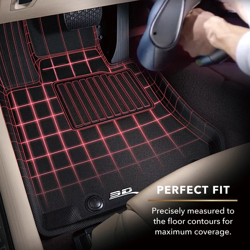 MAXpider Floor Mat Row compatible CARAVAN (BLACK) Second GRAND 2008-2020 3D with - KAGU DODGE
