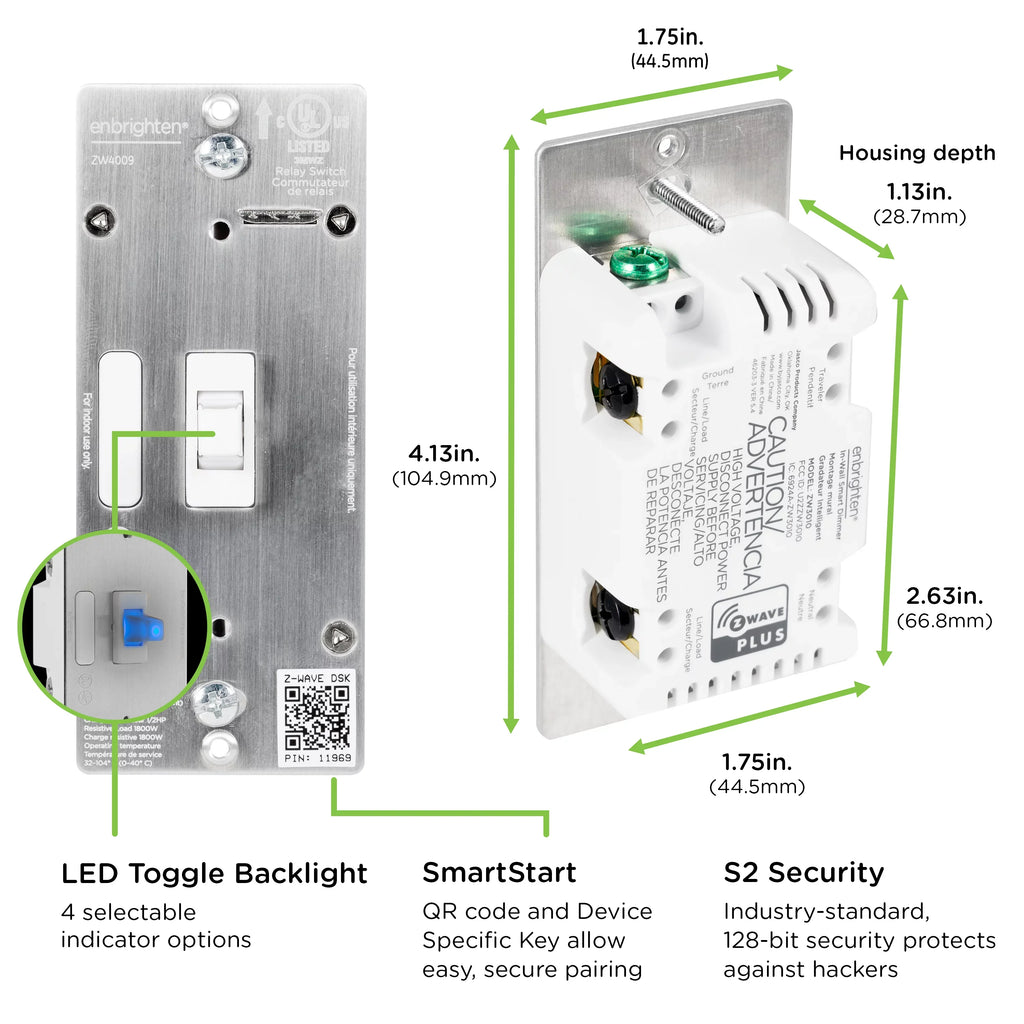 White Required, Z-Wave Switch, Enbrighten 46202, Light Hub Smart Toggle Plus Z-Wave