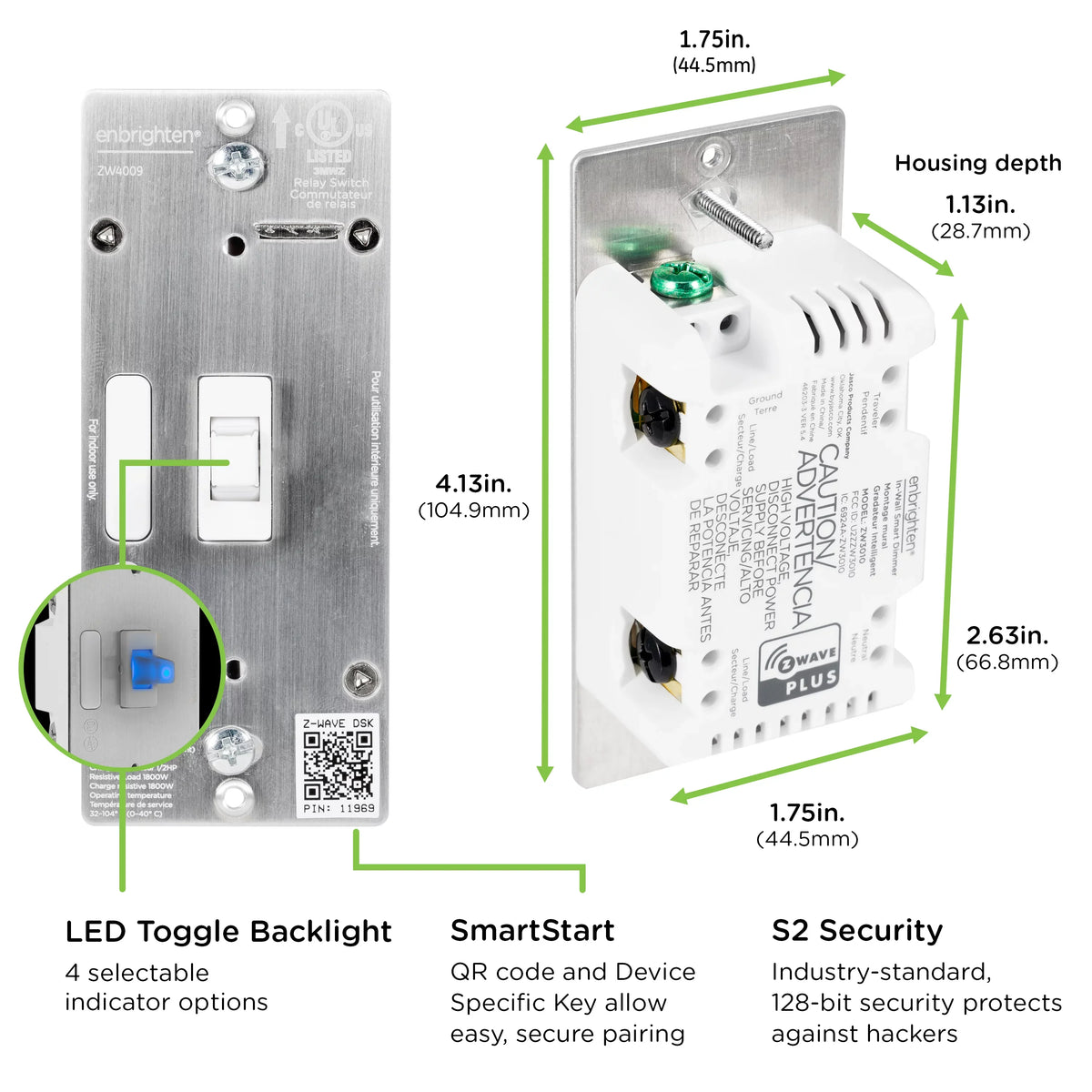 White Required, Z-Wave Switch, Enbrighten 46202, Light Hub Smart Toggle Plus Z-Wave