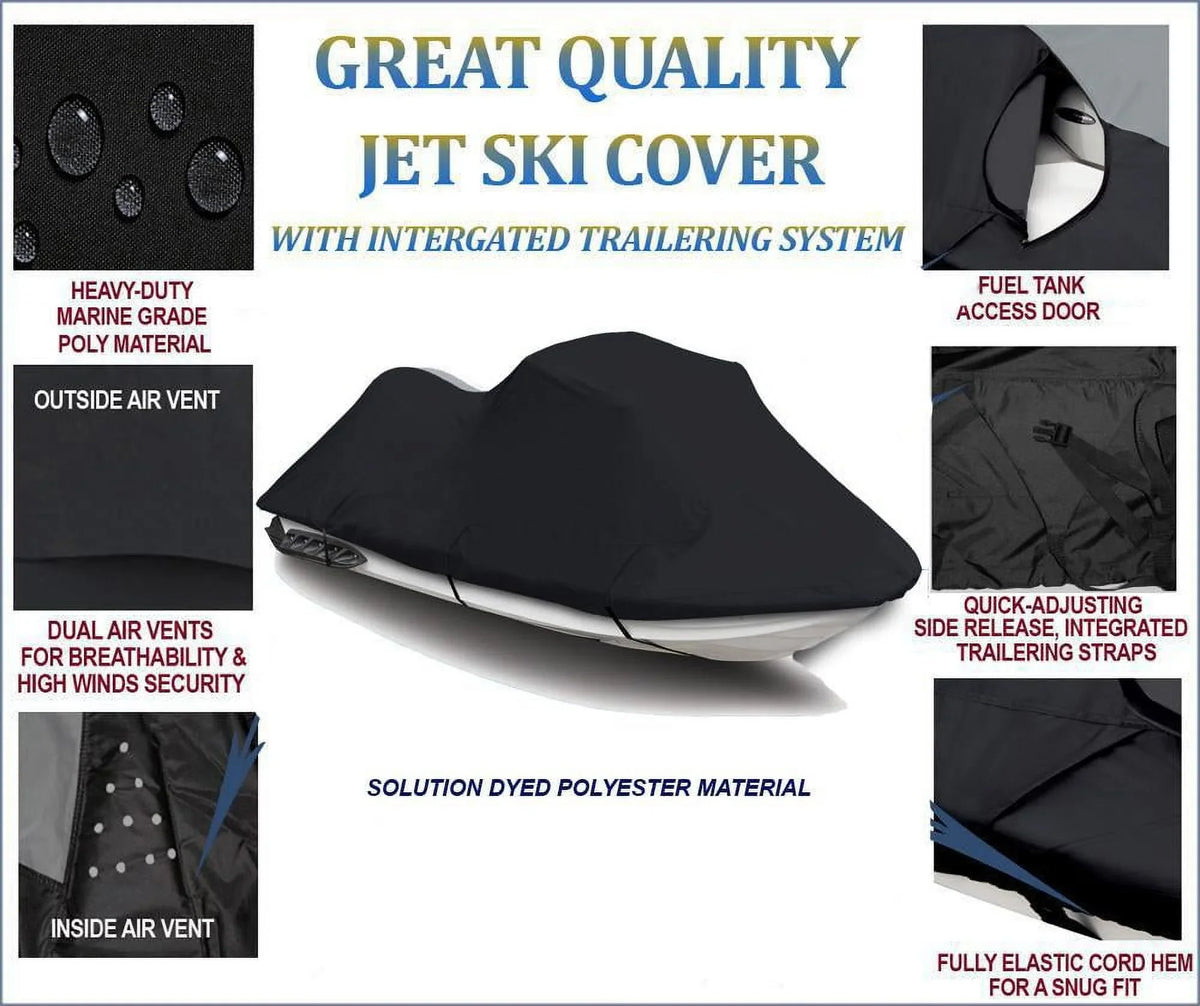 2002 TX Polaris 2000 Cover Compatible 2001 PWC JET SKI Virage for BLACK 600D