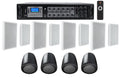 6-Zone Speakers JBL Pendant+8 4 White Restaurant/Bar/Cafe Wall Slim Amplifier+4