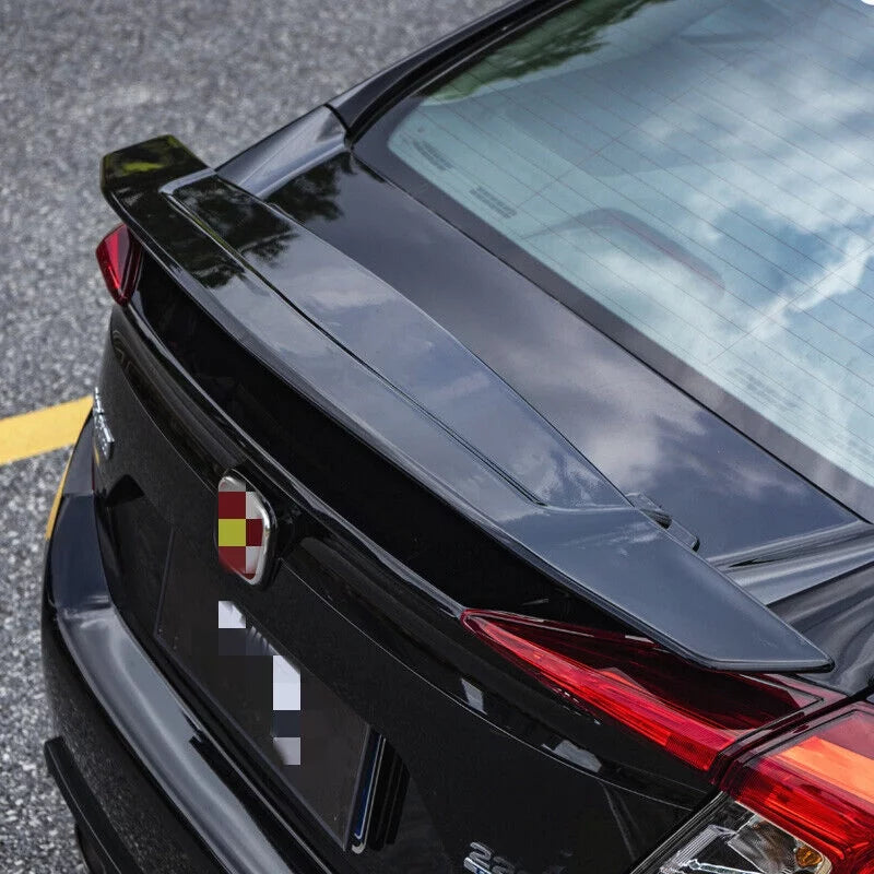 Brake Glossy Honda Sedan Light Lip Spoiler Civic Black Trunk Wing 2016-2021 For