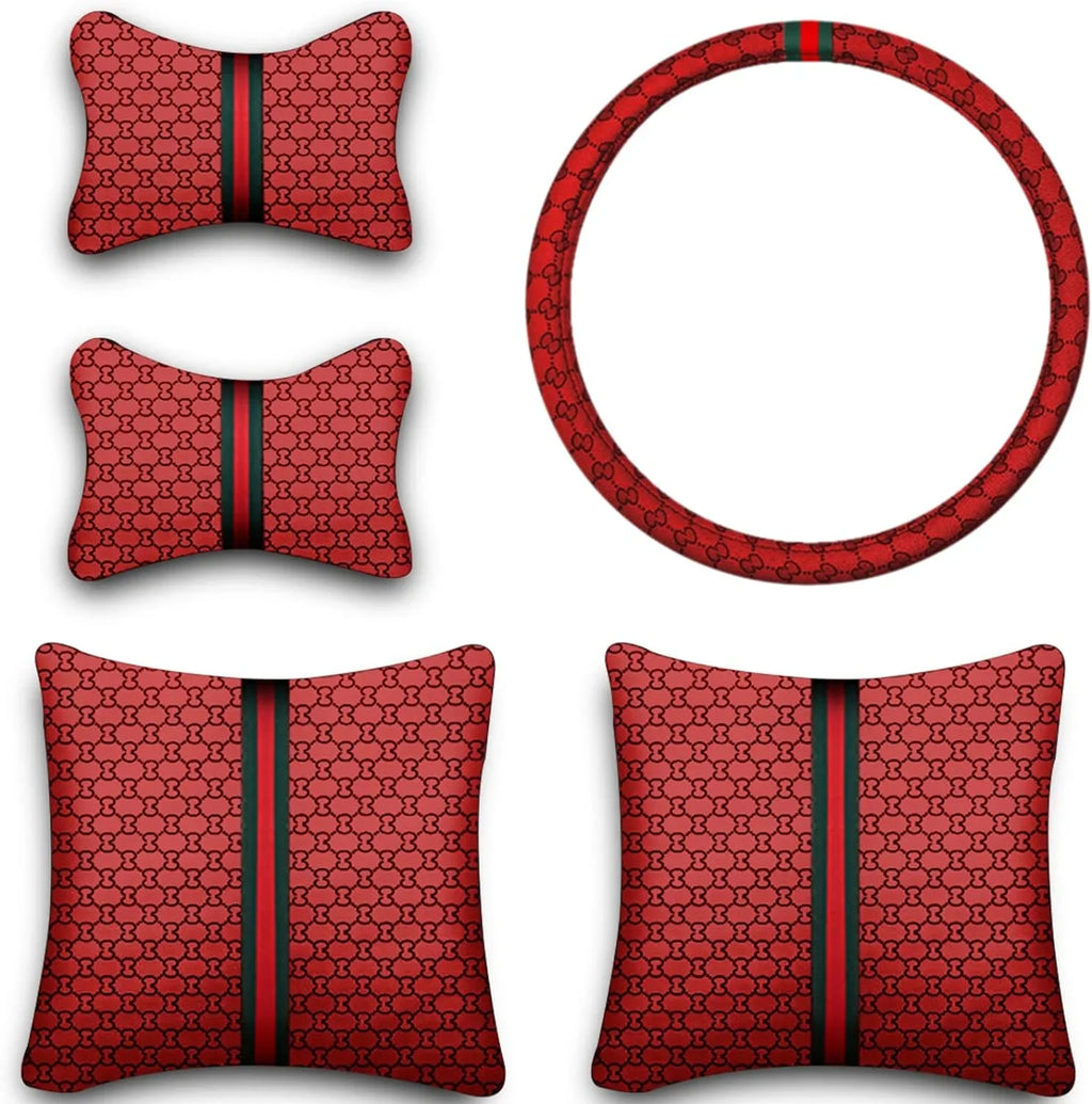 Fit Set Wheel Accessories Seat Seat Automotive Leather ci,same Guc Luxury 5 Trucks, and Included(Gray) Covers Pillows SUV & Full Pick-up Covers KABUQI high-end Cars model Seat Steering for Cover