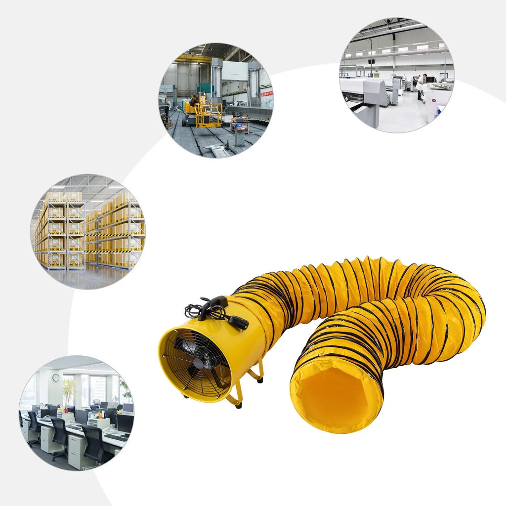Blower Portable Noise Exhaust High-Velocity 2160 Extractor 32.8ft Hose, and Job for Low & Home Duct 1100W Utility Fume 3178 CFM with Fan 16-Inches Ventilator, Site