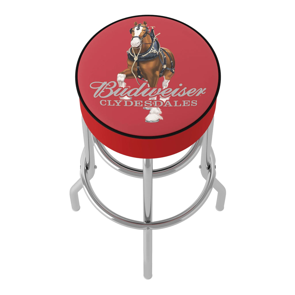 Bar - Swivel Red Stool Padded Budweiser Clydesdale
